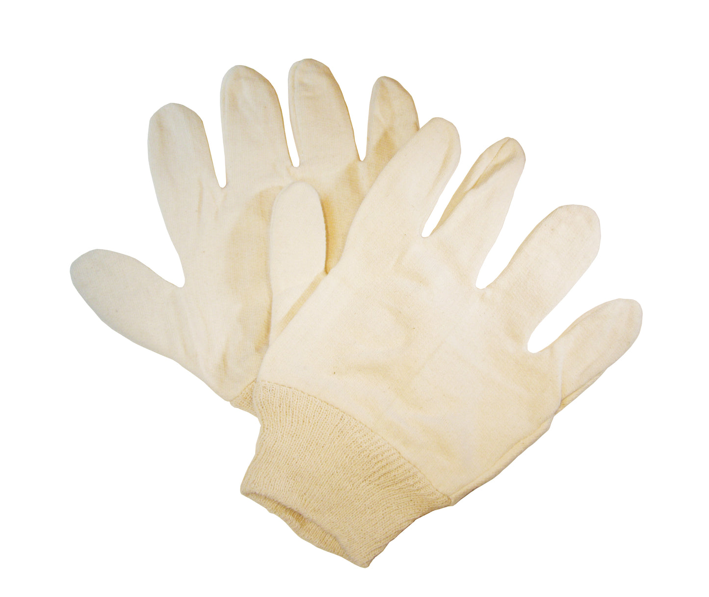 Jersey Knit Gloves, Large, White, 100% Cotton - KC9405